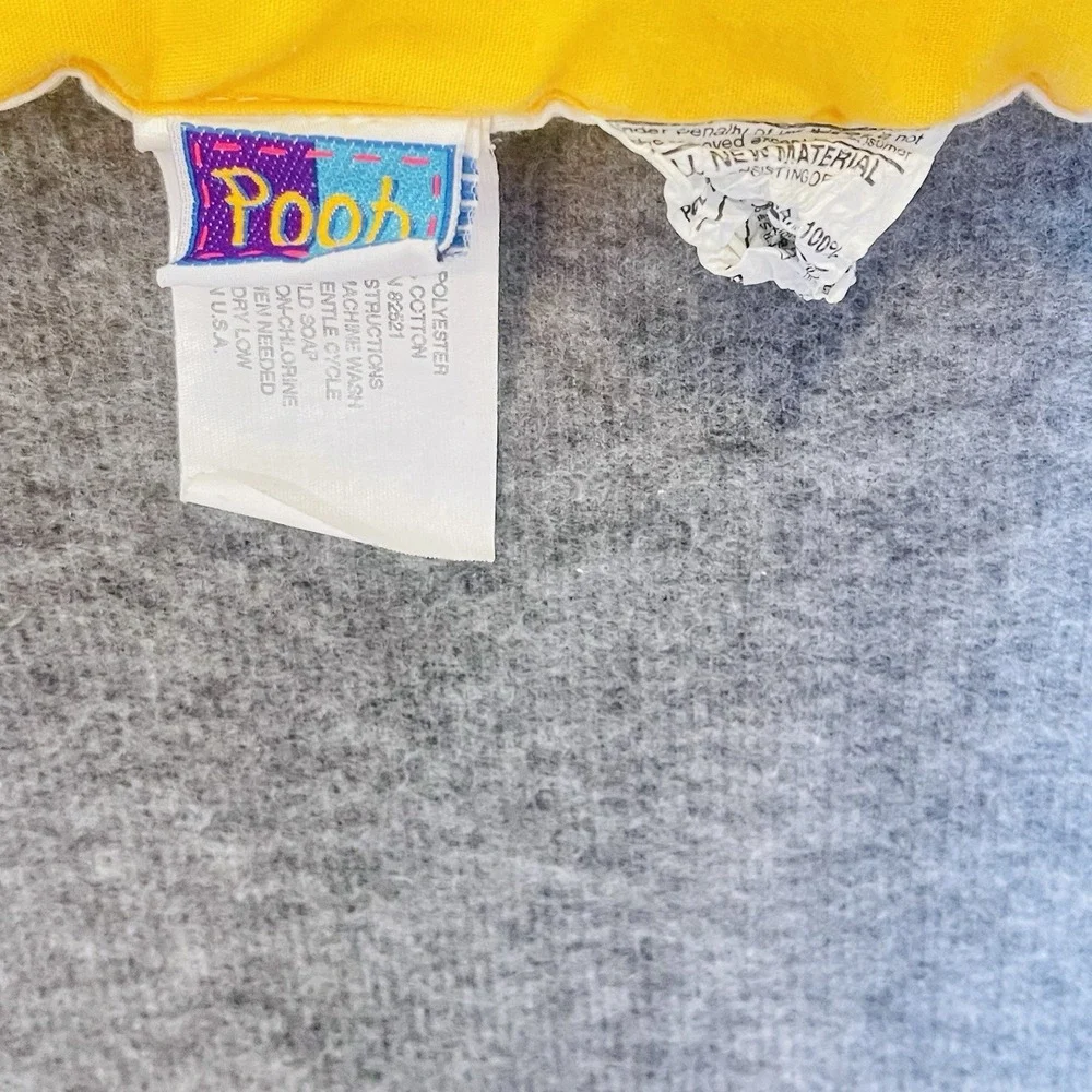 Vtg Winnie the Pooh Piglet Holding Hands Disney Crib Quilt Blanket 1995